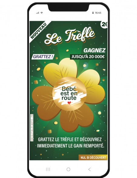 carte à gratter numérique chance modèle trèfle grossesse et autres