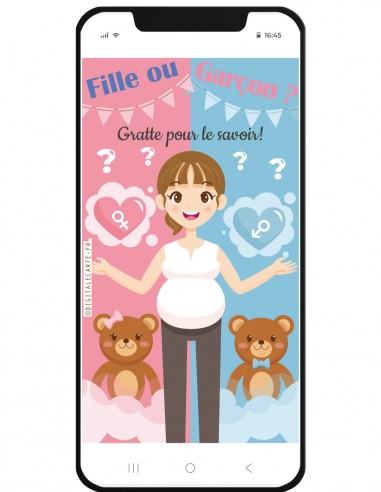 annonce fille ou garçon carte a gratter