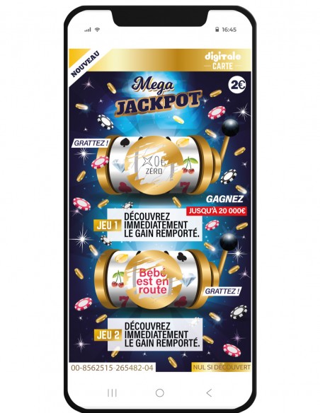 carte à gratter numérique annonce grossesse jackpot