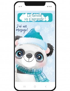 carte virtuelle à gratter sur écran grossesse ou autre message panda neige 2