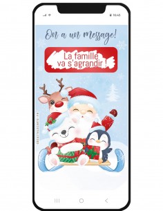 carte virtuelle à gratter grossesse noel annonce luge père noël