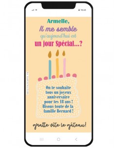 carte à gratter gateau d'anniversaire 2