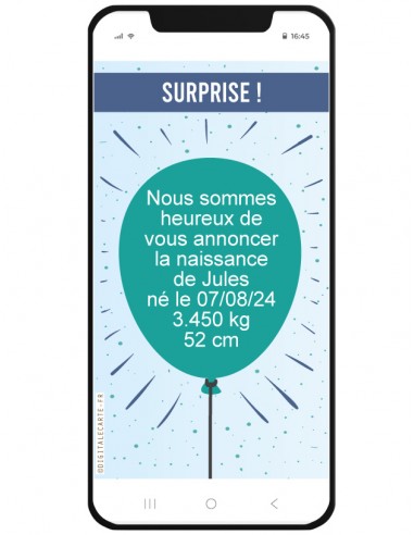 faire part à gratter nouveau né personnalisable