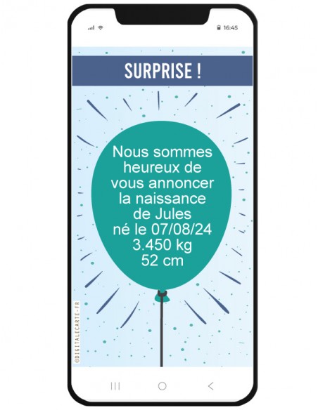 faire part à gratter nouveau né personnalisable