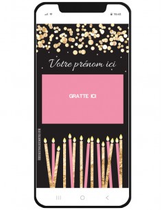 Carte virtuelle joyeux anniversaire à gratter envoi par sms