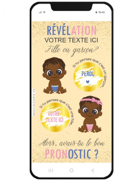 carte à gratter révélation fille garçon choix couleur de peau