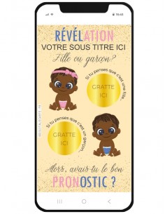 carte à gratter révélation fille garçon choix couleur de peau 2