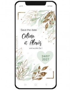carte à gratter numérique save the date mariage 2