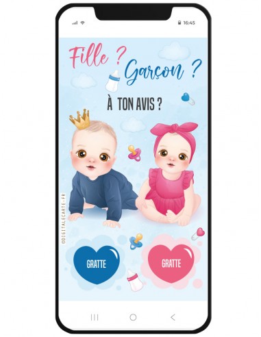 carte numerique fille ou garçon