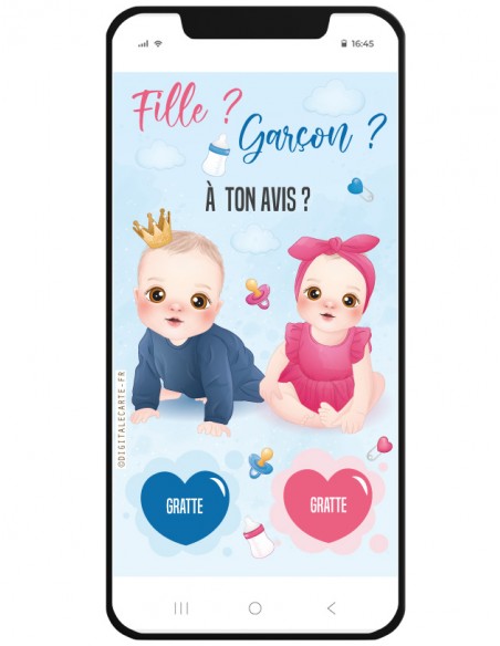 carte numerique fille ou garçon
