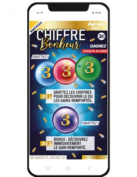 carte a gratter numérique annonce grossesse chiffre bonheur