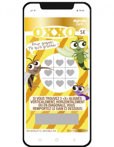 carte à gratter annonce grossesse OXXO jeu du morpion