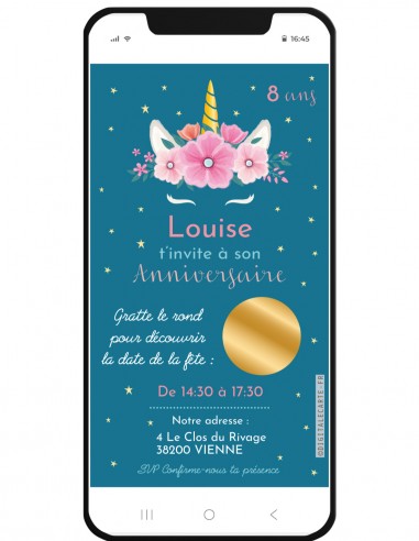 Carte invitation numérique à gratter...