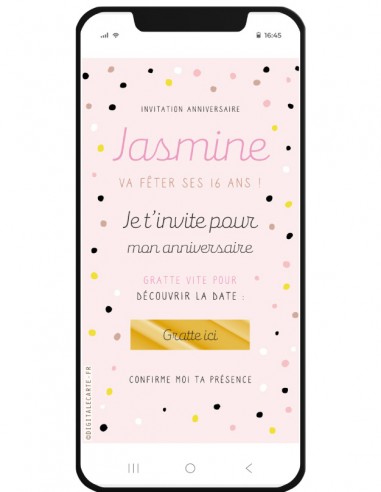invitation à gratter fille adolescent digitale invitation à gratter fille adolescent digitale